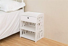 NYDZDM Comodino da Tavolo, Comodino Bianco con Ripiani E Cassetto - Stile Uccello Compatto, 42 X 26 X 50 Cm