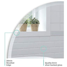 Specchio da bagno da parete rotondo moderno elegante con bordo levigato, 60 cm x 60 cm