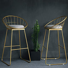 GYPPG Leisure Cafe Bar Stools Kitchen Breakfast,Dining Room Chair,Hollow Gold Iron Frame,Footrest,Anti-Slip,45/65/75cm