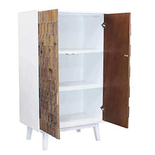 Milani Home s.r.l.s. Armadio a Due Ante con Decoro in Legno di Design Moderno per Salotto Cucina Sala da Pranzo cm 90x50x150 h