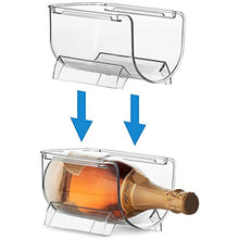 Portabottiglie impilabile in plastica, 2 pezzi, impilabile, per bottiglie di vino e altre bevande, moderno scaffale per vino in plastica, risparmia spazio