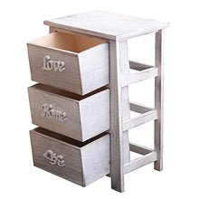 Rebecca SRL Comodino Mobiletto con 3 cassetti Bianco Grigio Shabby Chic Camera Arredo Casa (cod. RE4565)