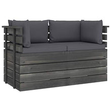 vidaXL Divano da Giardino 2 Posti su Pallet con Cuscini Massello Pino
