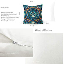 Socoz Federa Cuscino Marrone,Poliestere Modello Mandala Namaste Marrone Scuro Blu Verde Federe