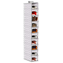 SPRINGOS - Organizer da appendere in tessuto, 6 ripiani, per armadio (120 x 15 x 30 cm, grigio/bianco)