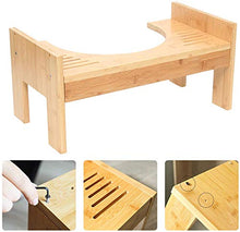 AIMAIBUMAI Sgabello da bagno pieghevole in bambù, altezza regolabile 45 x 25 x 22,5 cm