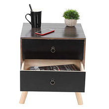 AYNEFY - Comodino vintage nero con cassetto