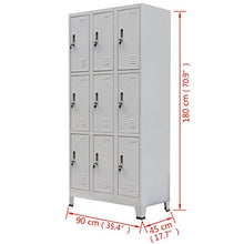TDSPEU Armadio con 9 Armadietti in Acciaio 90x45x180 cm Grigio Materiale: Acciaio Armadietti e stipi