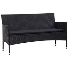 UnfadeMemory Set Divani da Giardino 4 pz con Cuscini in Polyrattan Nero