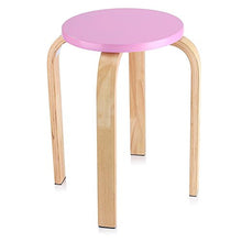 Sgabello impilabile in Legno, Sedia da Doccia Bagno stool Sgabello per camera casa, 40 x 45.5cm (rosa)