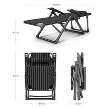 WZDD Sedia a Sdraio Pieghevole, Portatile Sedia Sdraio da Spiaggia Richiudibile, con Braccioli Sedie a Sdraio Zero Gravity - (Nero)