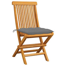 vidaXL Sedie da Giardino con Cuscini Grigi 2 pz in Massello di Teak