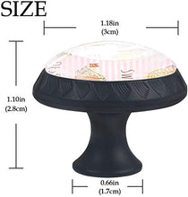 Dolci gustosi disegnati a mano a strisce rosa Pomelli per Porta Set di 4 Pomelli per Mobili Manopole per Cassetti Cucina Armadio Vetro