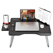 AboveTEK Tavolo per Laptop Pieghevole Extra Large - Scrivania da Letto per Computer Ergo da 17 "con Cassetto Estraibile, Supporto per Telefono/Tablet/Portabicchieri - Tavoli Resistenti da Divano