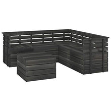 vidaXL Set Divani da Giardino su Pallet 6 pz Legno Pino Grigio Scuro