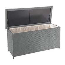 Mendler Baule Contenitore da Esterno HWC-D88 polyrattan ~ Premium 320l Grigio