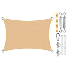 XIANPING Vela Ombreggiante 3x4.5m Resistente di Lunga Durata Antistrappo Tenda da Vela Parasole con Kit di Fissaggio/Corda per Campeggio, Patio, Party, Beige