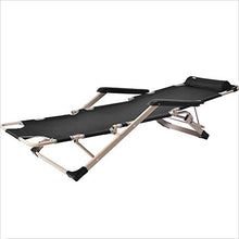 Generic Brands Sedia Pieghevole utile/Letto Pieghevole Sedia di Design in Alluminio Portatile Casual Moderna Nera