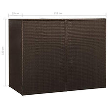 UnfadeMemory Copribidone Doppio Spazzatura Marrone 153x78x120 cm Polyrattan