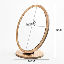 JXXDDQ - Specchio da trucco HD, da tavolo, portatile, in legno, 16 x 20 cm