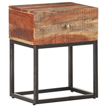 Tidyard Comodino 40x30x50 cm in Legno di Acacia Grezzo,con 1 Cassetto