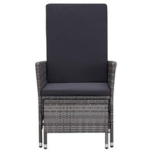 SKM Set Divani da Giardino 2 pz con Cuscini in Polyrattan Grigio (17.6kg)