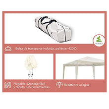 wasabi Gazebo pieghevole 3 x 3 m Classic beige da giardino, terrazza, campeggio, spiaggia