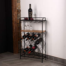 RM Design - Portabottiglie in metallo per bottiglie di vino, per 18 bottiglie, colore: Nero