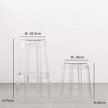 ZXWNB Sgabello da Bar Trasparente Alto 28,5 cm,Trasparente,A