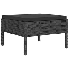 SKM Set Divani da Giardino 4 pz con Cuscini in Polyrattan Nero (29kg) Nero-6967
