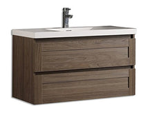Jindoli Mobile Bagno Semplice sottolavello con 2 cassetti Aspetto Legno Colore Olmo Grigio Marrone Aqualuna, Orme Gris Marron, 80 cm