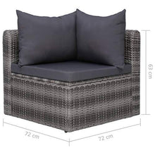 Festnight 3/4 pz Set Divani da Giardino Esterno in Polyrattan Grigio con Cuscini,Divano 3 Posti,Divano 4 Posti,Divano in Rattan,Divano da Giardino,Divano da Esterno,Divano Modulare - Arredi Casa