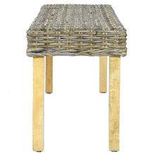 Lechnical Pratica Panca da Interni, Panca in Legno massello di Mango Rattan 110 x 35 x 45 cm (Larghezza x profondità x Altezza) -Colore Naturale