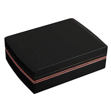 FxsD Cigar Box, Rivestito Cedro Portatile Nero Cigar Box termostatica umidificatore Set, con igrometro, umidificatore, Cigar Cutter, posacenere, può Contenere 30 Sigari ## (Color : Black)