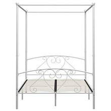 SKM Letto a Baldacchino Bianco in Metallo 160x200 cm (27kg)