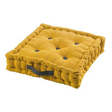 CDaffaires - Set di 2 cuscini da pavimento, 100% cotone, 45 x 45 x 10 cm, colore: Giallo/Antracite