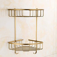 AGGF Portaoggetti per Doccia da Bagno Rame Antico Bagno Triangolo Cesto Mensola per Bagno Doppio treppiede per Bagno