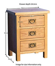 FFAN Comodini Set di 2 mobili in Rovere Surrey | Coppia di comodini rustici in Legno massello Cerato con 3 cassetti per Camera da Letto o Bagno, Completamente assemblati, 56 x 42 x 32 cm
