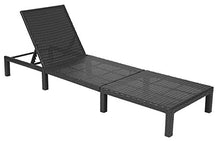 Lettino da esterno polyrattan HWC-A51 regolabile Premio antracite cuscino beige