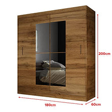 Selsey Vaniva - Armadio - 2 ante scorrevoli - rovere lancaster - 180 cm - con specchio