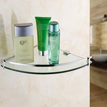 Zixin Bagno Scaffale for Il Bagno Bagno Angolo Scaffale in Vetro temperato 8mm-Spessore a Parete Triangolare, Cromo Lucido