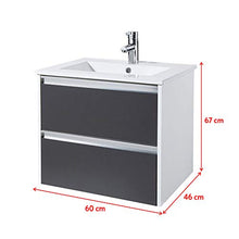 Selsey Antari - Mobile lavabo - mobile bagno - 60 cm - bianco/grafite – moderno