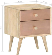 Comodino Letto gabinetto Comodino 40x35x50 Cm Solido Mango Legno Hyococ