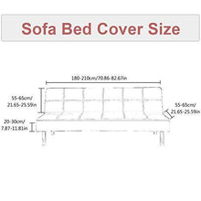 SHANNA Futon - Copridivano Elasticizzato Senza braccioli, Antiscivolo, Elastico e Pieghevole, Adatto per Divano Letto Pieghevole (Fiore Grigio Scuro, Motivo Stampato) - Arredi Casa