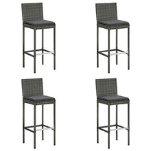 vidaXL Set Bar da Giardino 5 pz con Cuscini in Polyrattan Grigio