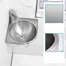 JPOYT-O Triangolo Lavatoio Hanging Bacino, Round Kitchen Sink Bowl in Acciaio Inox