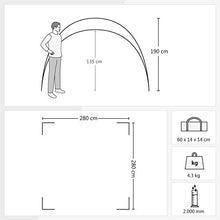 JUSTCAMP Rockford Gazebo, Tendone (280 x 280 cm)