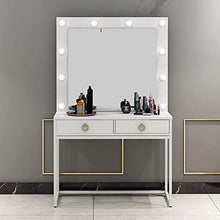DD&QG Tavolo da Trucco con Specchio con Luce LED,Toeletta Scrivania per Camera da Letto,Tavolo da Toeletta con 10 Luci E 2 Cassetti per Le Donne-B-b 80x40x160cm(31x16x63inch)