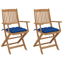 vidaXL Sedie da Giardino Pieghevoli 2pz con Cuscini Massello d'Acacia
