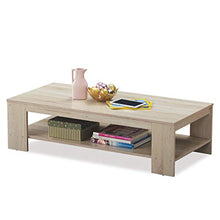 COSTWAY Tavolo da Divano, Tavolo da Salotto, Tavolino da caffè, 120 x 55 x 34 cm, Colore Naturale Legno
